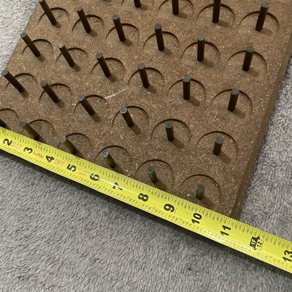 Vintage Thread Holder 42 + 9 Bobbin Wooden Wall Hanging Organizer 1979 Provo UT - Picture 2 of 7